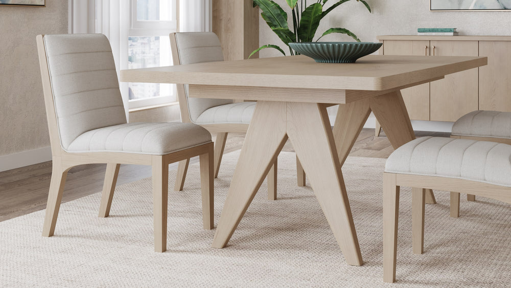 Summit Solid Wood Dining Chair in Ginger and Natural Linen - View 6