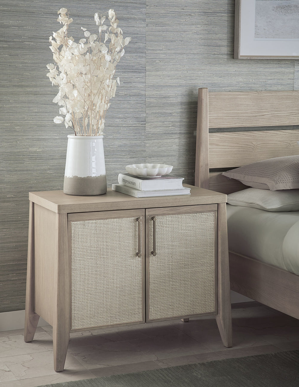 Summit Two Door Ash Wood Bachelor Chest in Ginger and Natural Cane