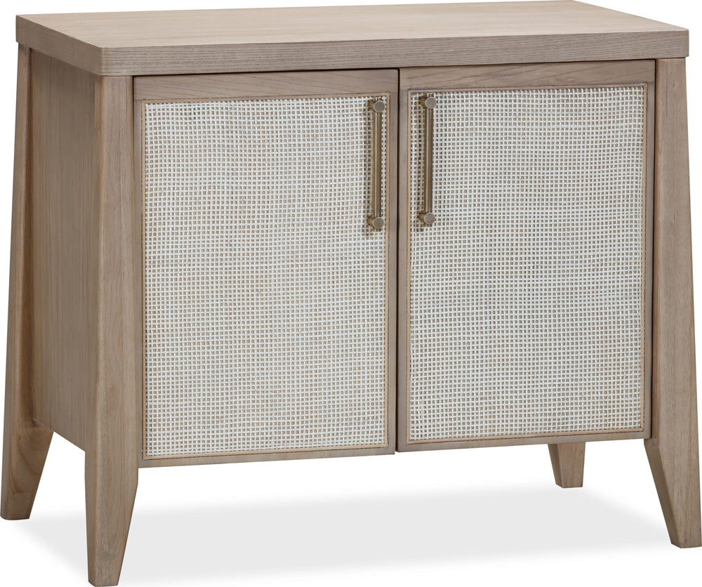 Summit Two Door Ash Wood Bachelor Chest in Ginger and Natural Cane - View 2