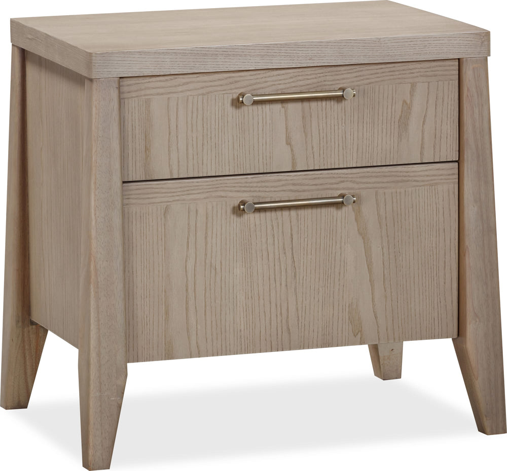 Summit Two Drawer Ash Wood Nightstand in Ginger - View 2
