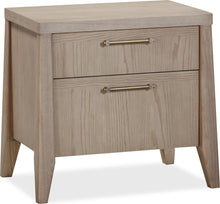 Summit Two Drawer Ash Wood Nightstand in Ginger - View 2