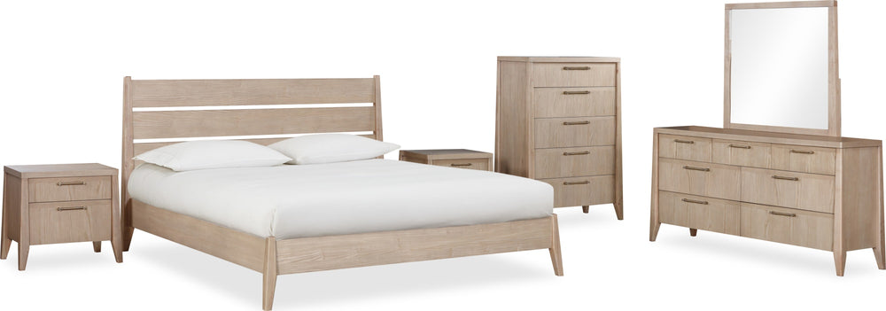 Summit Two Drawer Ash Wood Nightstand in Ginger - View 5