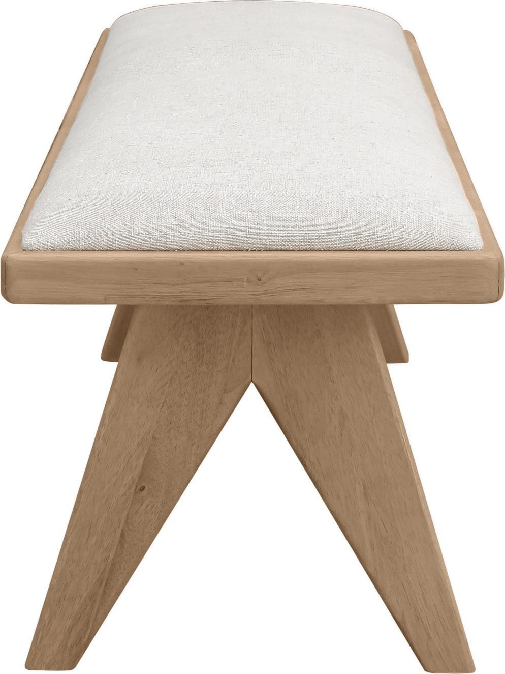Summit Upholstered Bench in Ginger and Natural Linen - View 3