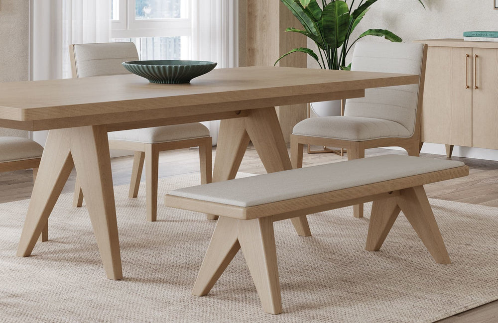 Summit Upholstered Bench in Ginger and Natural Linen - View 5