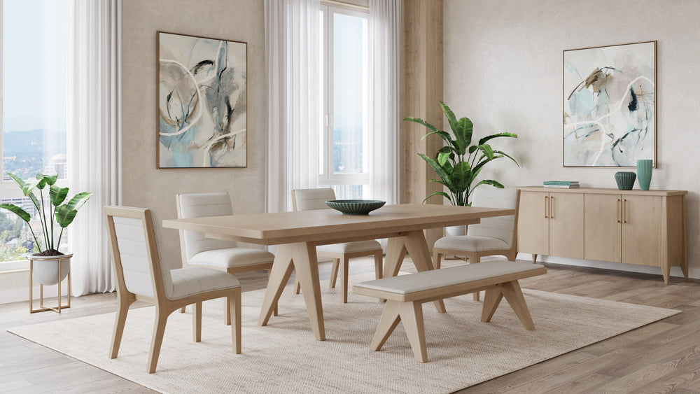Summit Upholstered Bench in Ginger and Natural Linen - View 6