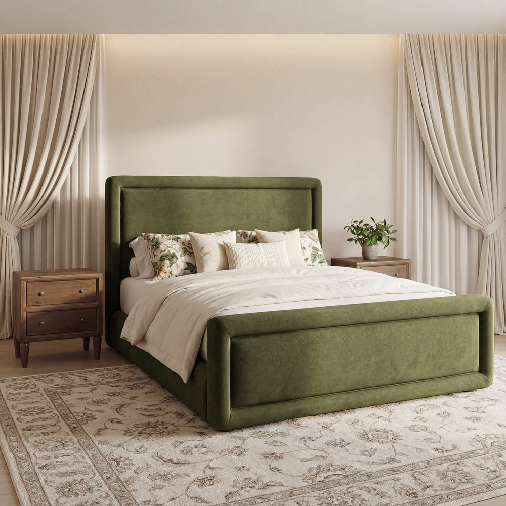 Summit Uph Queen Bed - Moss - View 6