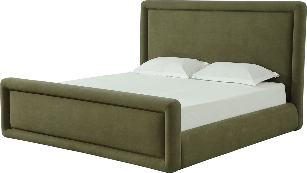 Summit Upholstered Queen Bed - Moss - View 9