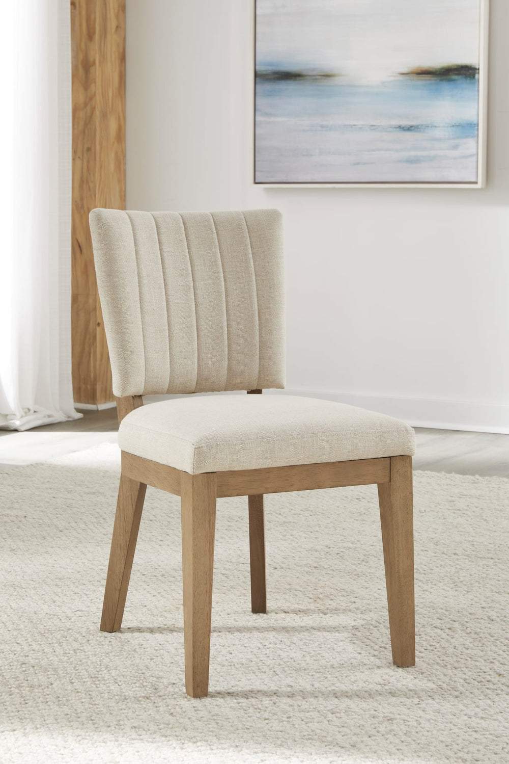 Saratoga Channel Back Upholstered Dining Chair in Natural