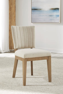 Saratoga Channel Back Upholstered Dining Chair in Natural