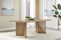 Saratoga Double Pedestal Oak Dining Table in Natural