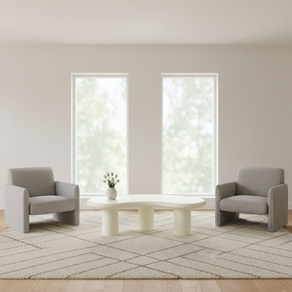 Stanford Tall Wooden Coffee Table in Rice
