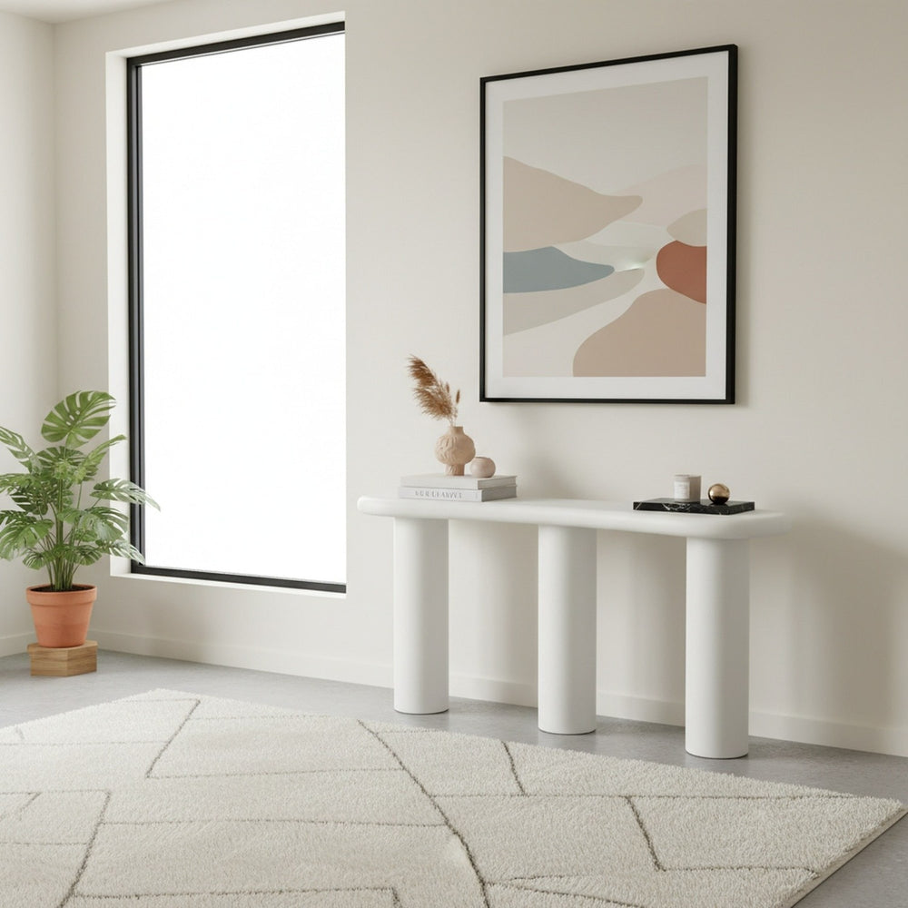 Stanford Wooden Console Table in Rice