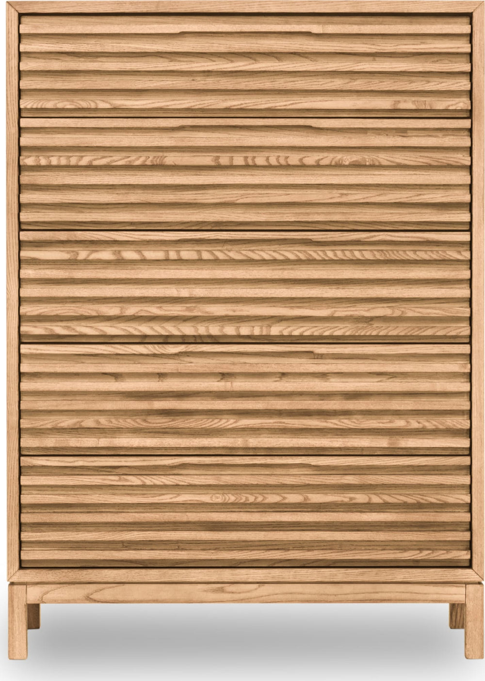 Thornton Five Drawer Ash Wood Chest in Flaxen - View 2