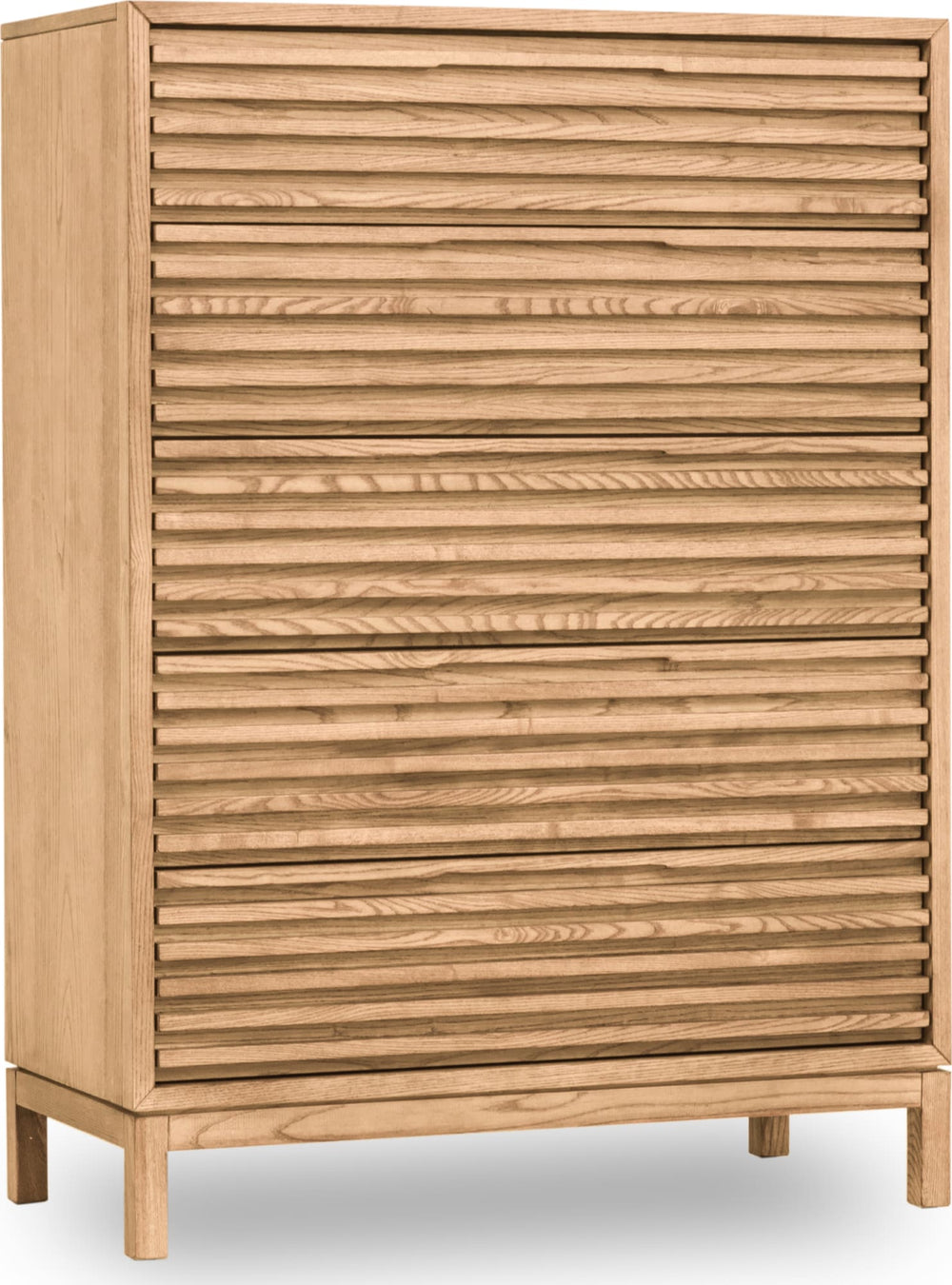 Thornton Five Drawer Ash Wood Chest in Flaxen - View 3