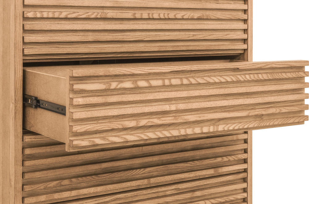 Thornton Five Drawer Ash Wood Chest in Flaxen - View 4