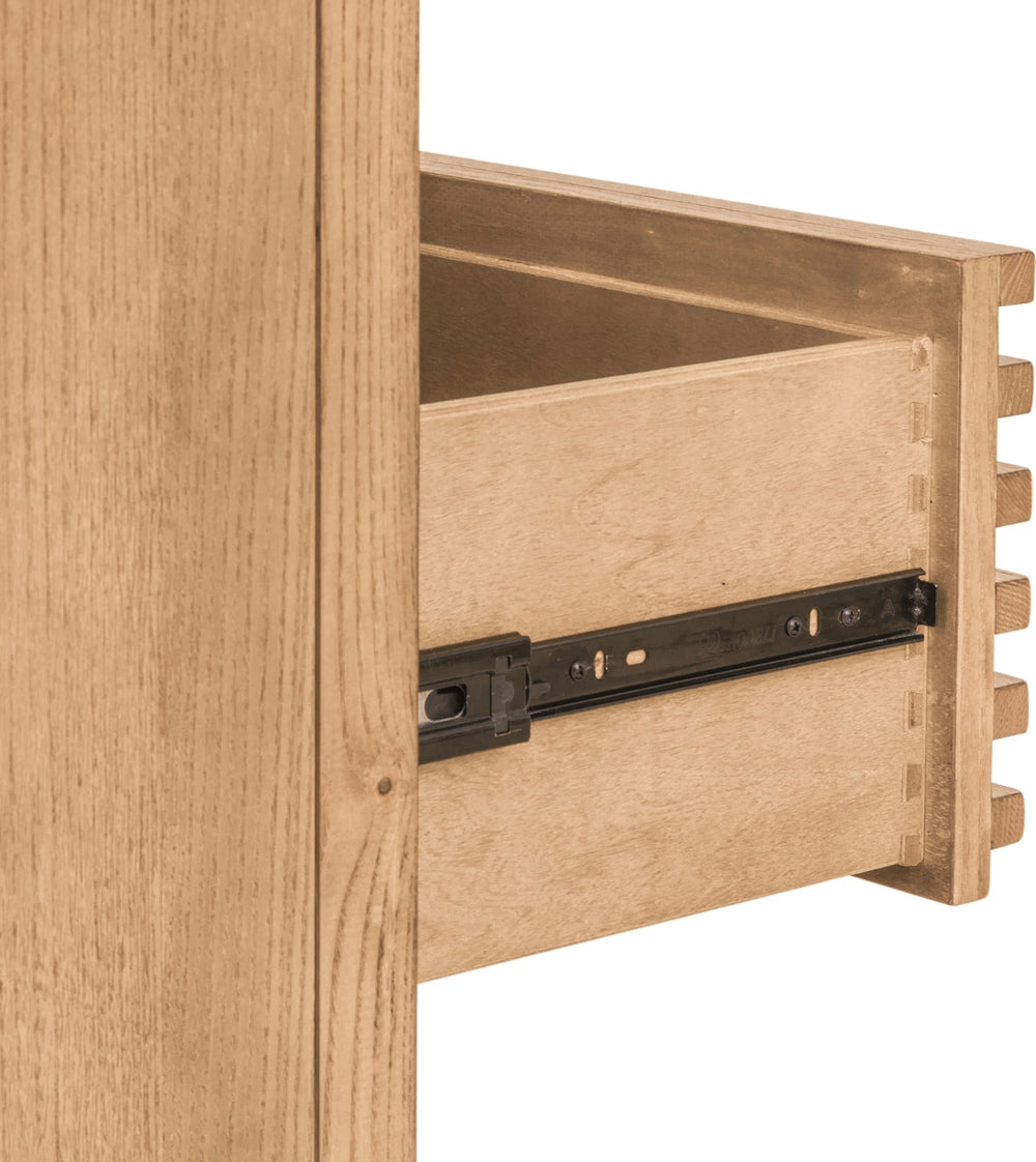 Thornton Five Drawer Ash Wood Chest in Flaxen - View 6