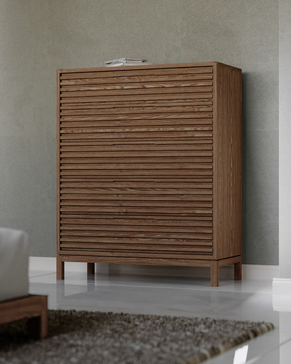 Thornton Five Drawer Ash Wood Chest in Roux alternate view