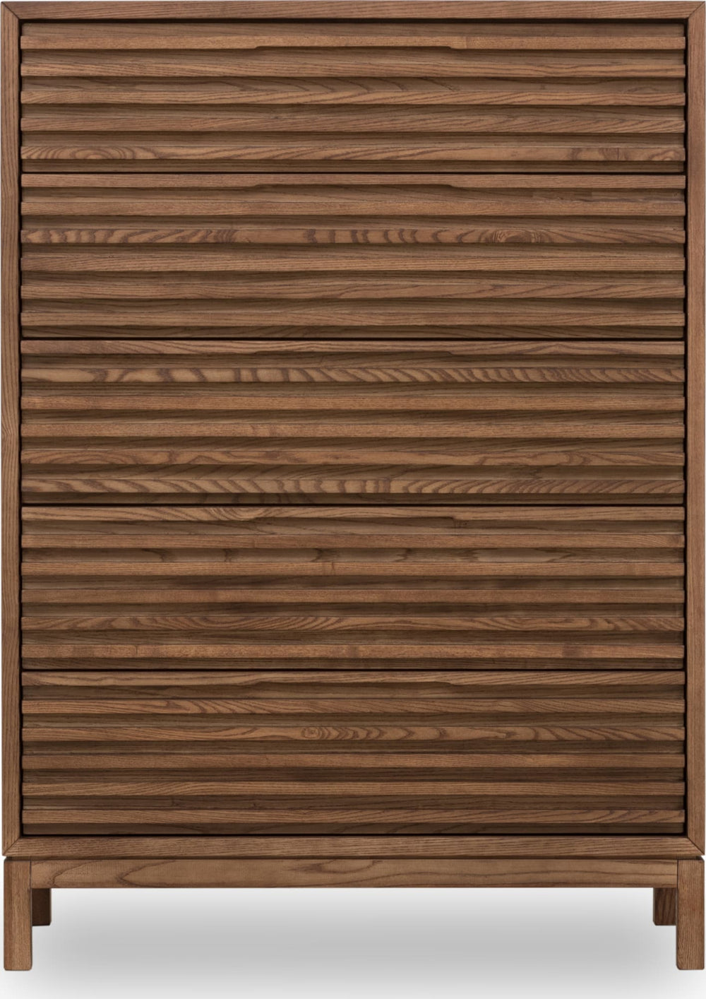 Thornton Five Drawer Ash Wood Chest in Roux - View 2