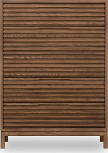 Thornton Five Drawer Ash Wood Chest in Roux - View 2