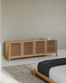 Thornton Four Door Solid Ash Media Console in Flaxen
