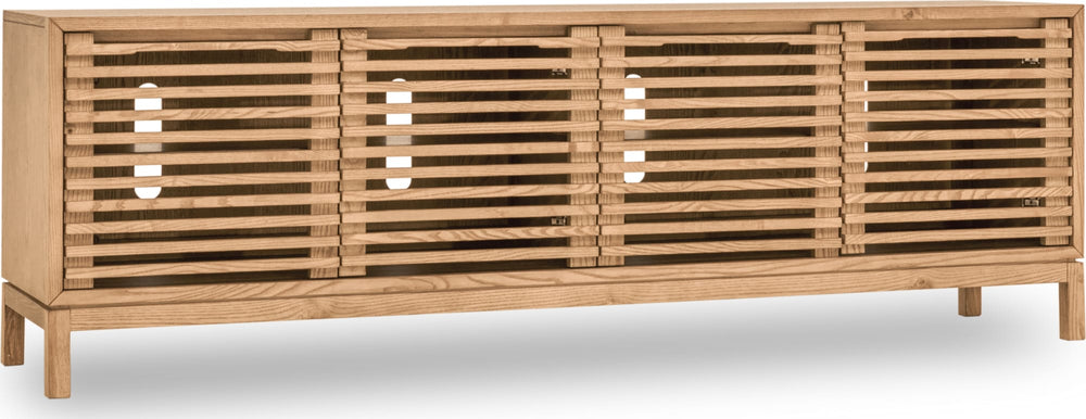 Thornton Four Door Solid Ash Media Console in Flaxen - View 3