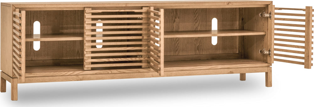 Thornton Four Door Solid Ash Media Console in Flaxen - View 4
