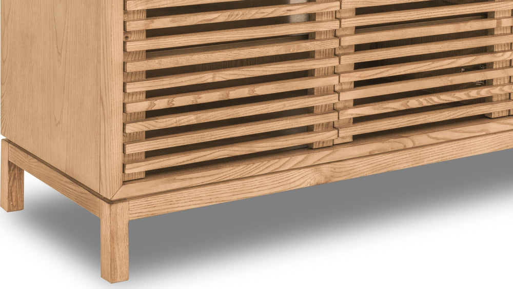 Thornton Four Door Solid Ash Media Console in Flaxen - View 6