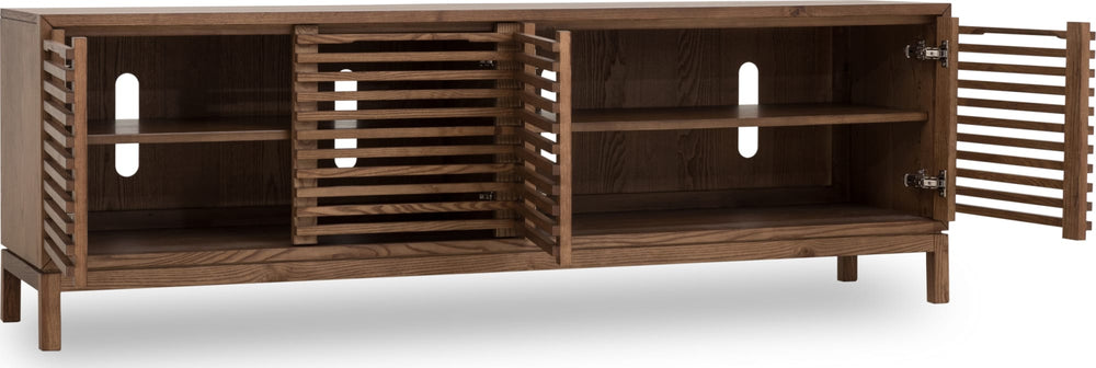 Thornton Four Door Solid Ash Media Console in Roux - View 4