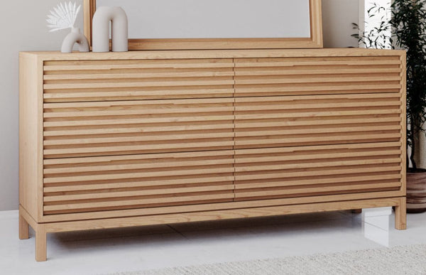 Thornton Six Drawer Ash Wood Dresser in Flaxen