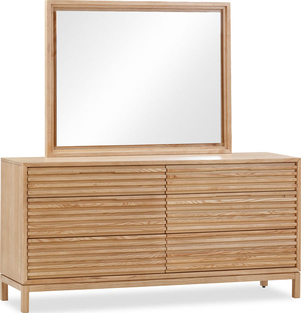Thornton Six Drawer Ash Wood Dresser in Flaxen alternate view