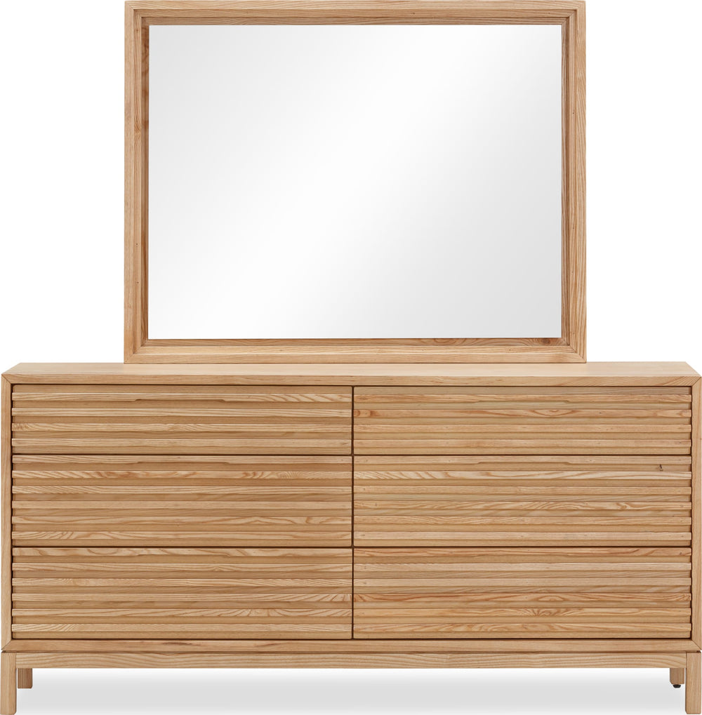 Thornton Six Drawer Ash Wood Dresser in Flaxen - View 3