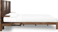 Thornton Solid Ash Wall Bed with Integrated Nightstands in Roux