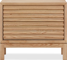 Thornton Two Drawer Ash Wood Nightstand in Flaxen - View 3