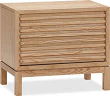 Thornton Two Drawer Ash Wood Nightstand in Flaxen - View 4