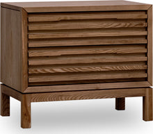 Thornton Two Drawer Ash Wood Nightstand in Roux - View 3