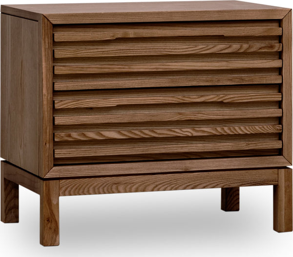 Thornton Two Drawer Ash Wood Nightstand in Roux alternate view