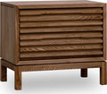 Thornton Two Drawer Ash Wood Nightstand in Roux