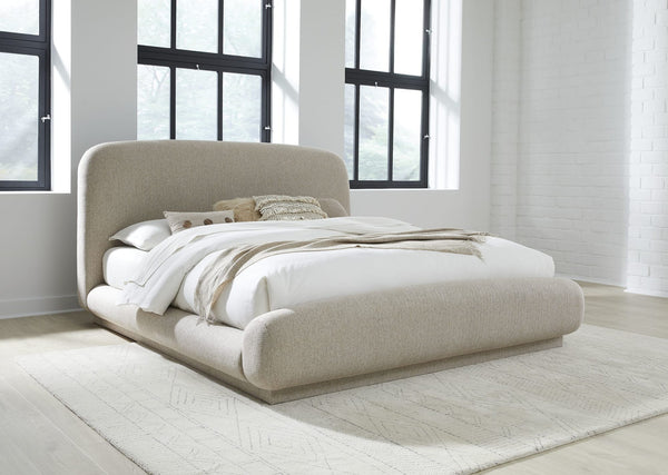 Tirimbina Chenille Upholstered Platform Bed in Hyena alternate view
