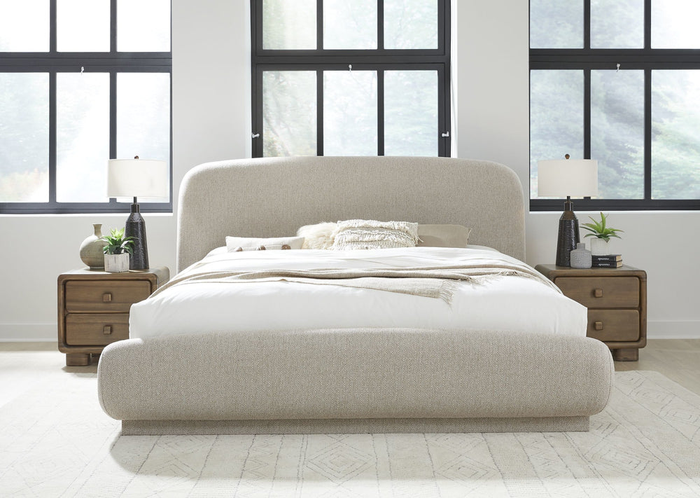 Tirimbina Chenille Upholstered Platform Bed in Hyena - View 2