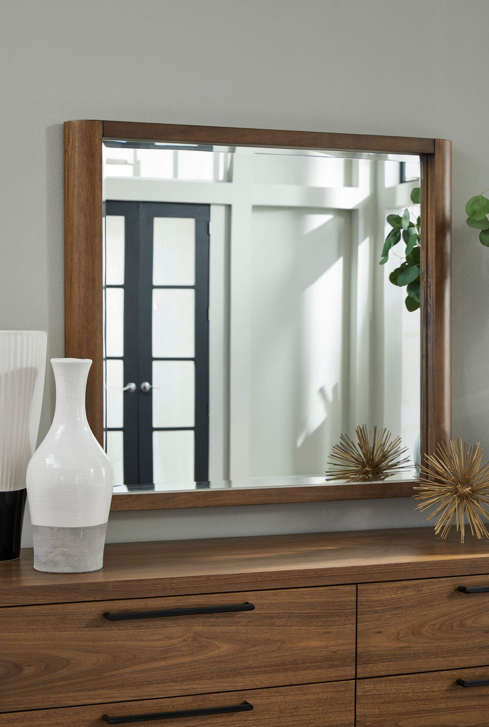 Trenton Beveled Glass Wall or Dresser Mirror in English Walnut