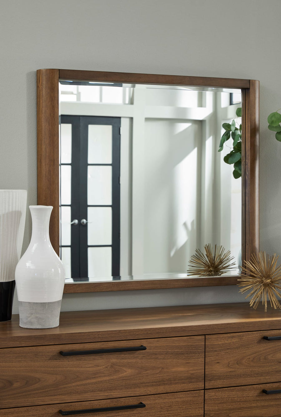 Trenton Beveled Glass Wall or Dresser Mirror in English Walnut