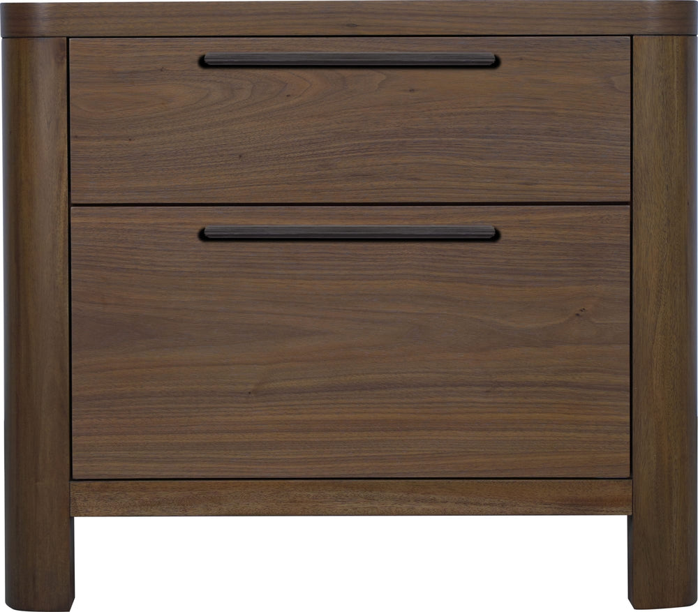 Trenton Two Drawer Nightstand in English Walnut - View 2