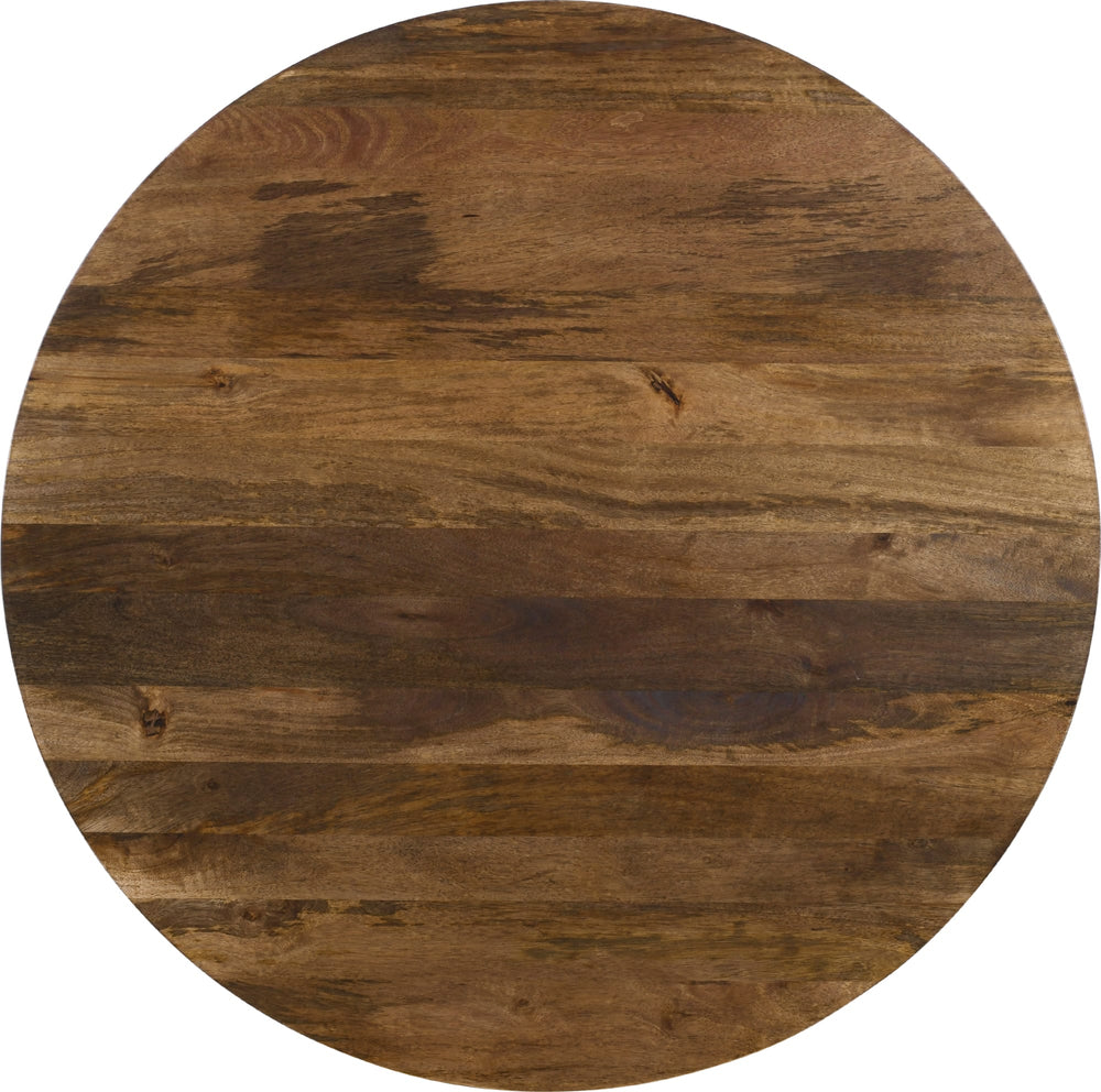 Virton Solid Wood Round Coffee Table in Smoked Brown - View 4