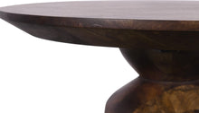 Virton Solid Wood Round End Table in Smoked Brown - View 4