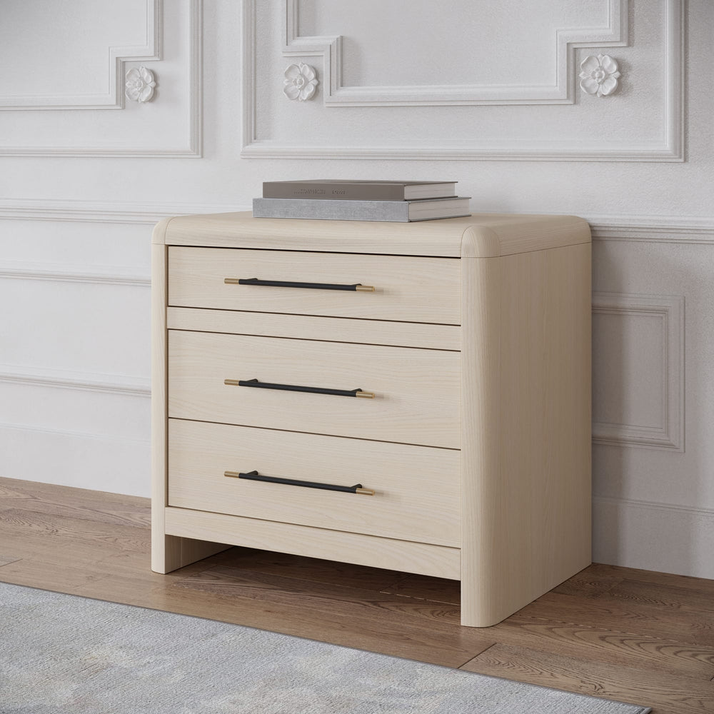Wallen 3 Dwrs Nightstand - White Sand - View 2