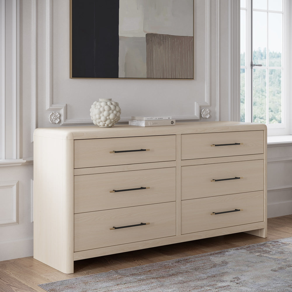 Wallen 6 Drawer Dresser- White Snd - View 2