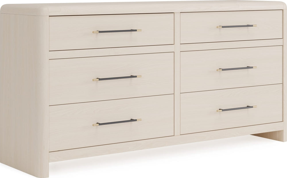 Wallen 6 Drawer Dresser- White Snd - View 5