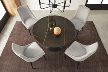 Wentworth Stone Top Metal Base Round Dining Table in Black - View 3