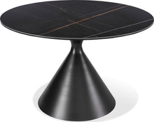 Wentworth Stone Top Metal Base Round Dining Table in Black - View 5