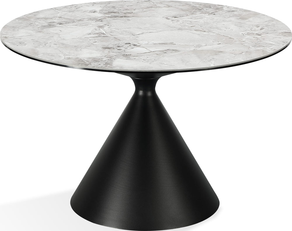 Wentworth Stone Top Metal Base Round Dining Table in Grigio - View 5